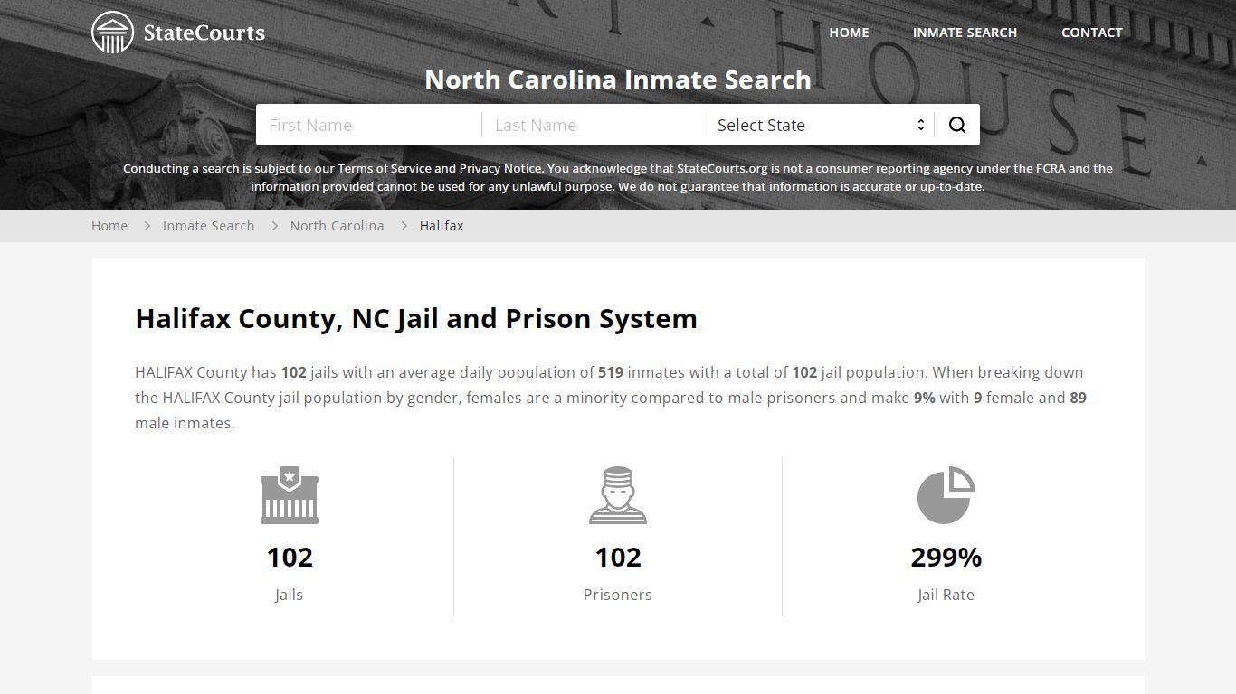 Halifax County, NC Inmate Search - StateCourts