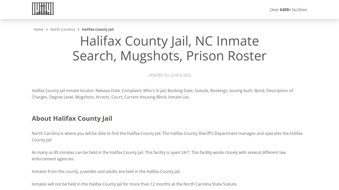 Halifax County Jail, NC Inmate Search, Mugshots, Prison ...